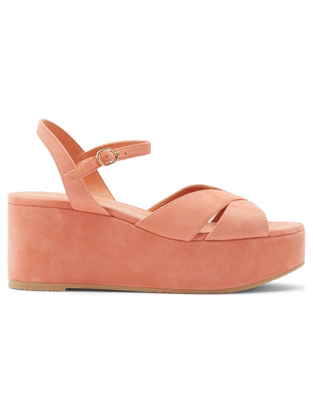 STUART WEITZMAN NIB CARMEN TERRACOTTA SUEDE MIDI WEDGE SANDAL. SIZE 8.5 B - Picture 10 of 15
